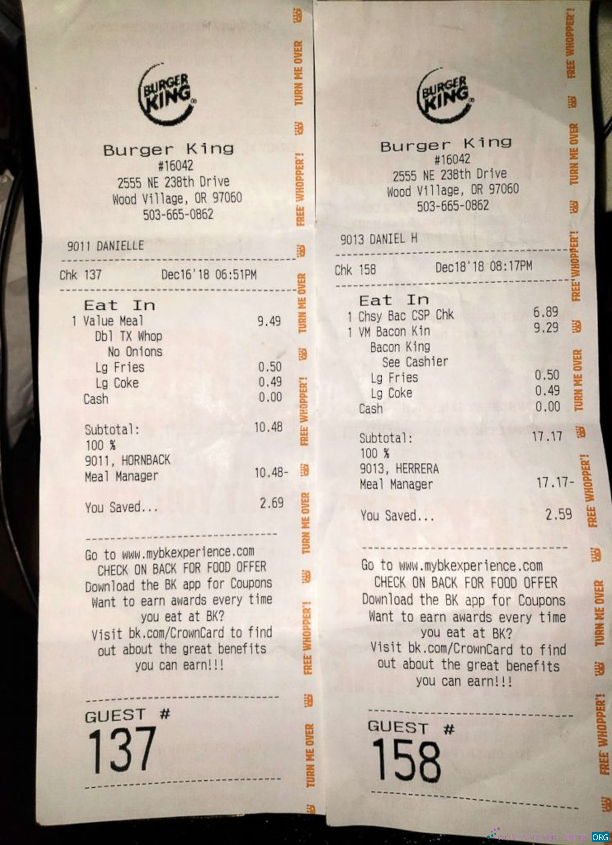 Download Burger King payment receipt Photoshop template